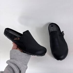 Merrell Haven Slide Sandals Women's 7.5 Black Leather Round Toe Slip-On Shoes